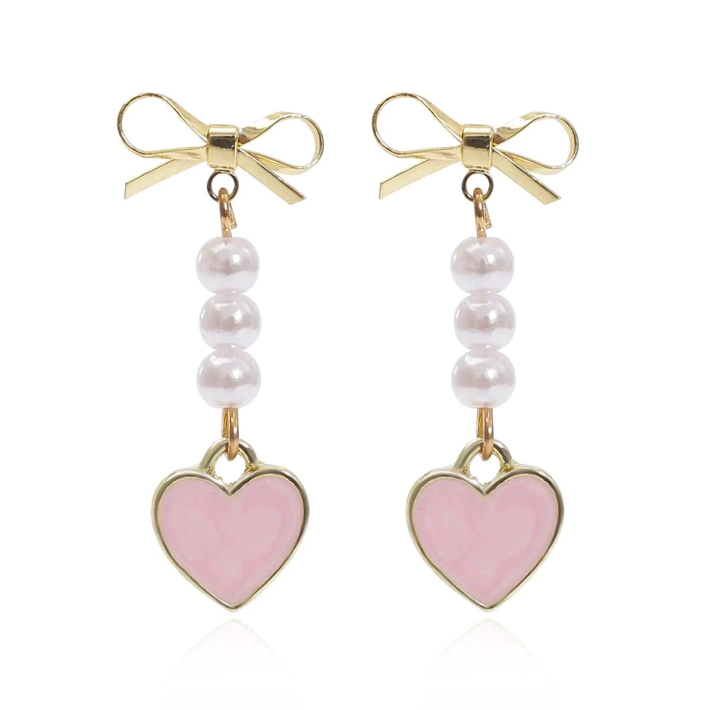 14K Gold Plated Ribbon Bow Earrings with Tassels