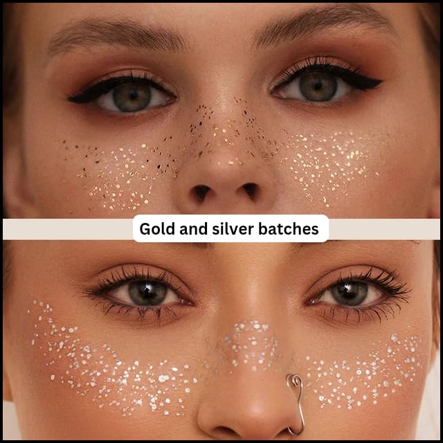 GlitterFreckle Magic - 10PCS Festive Face Tattoos