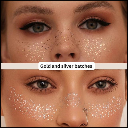 GlitterFreckle Magic - 10PCS Festive Face Tattoos
