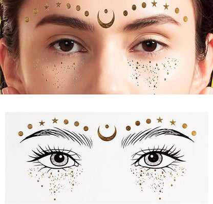 GlitterFreckle Magic - 10PCS Festive Face Tattoos