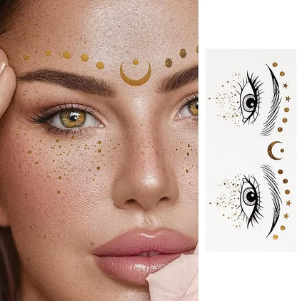 GlitterFreckle Magic - 10PCS Festive Face Tattoos