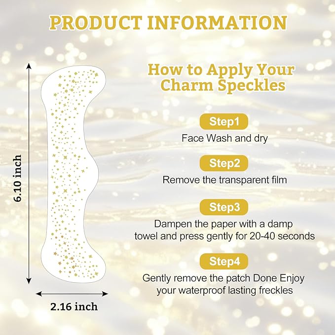 Gold Star Glitter Freckles Tattoos