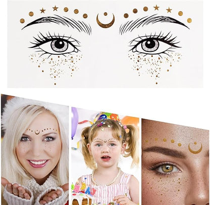 GlitterFreckle Magic - 10PCS Festive Face Tattoos