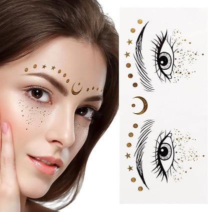 GlitterFreckle Magic - 10PCS Festive Face Tattoos