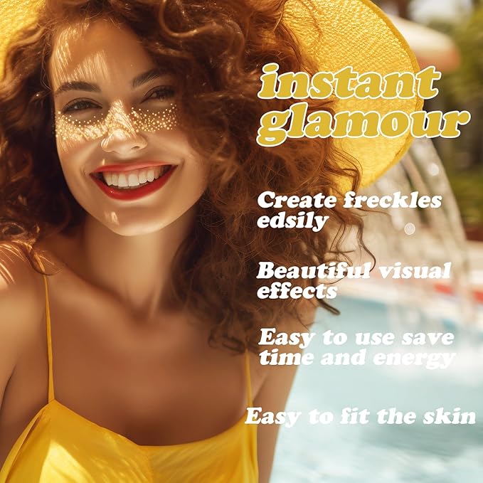 Gold Star Glitter Freckles Tattoos