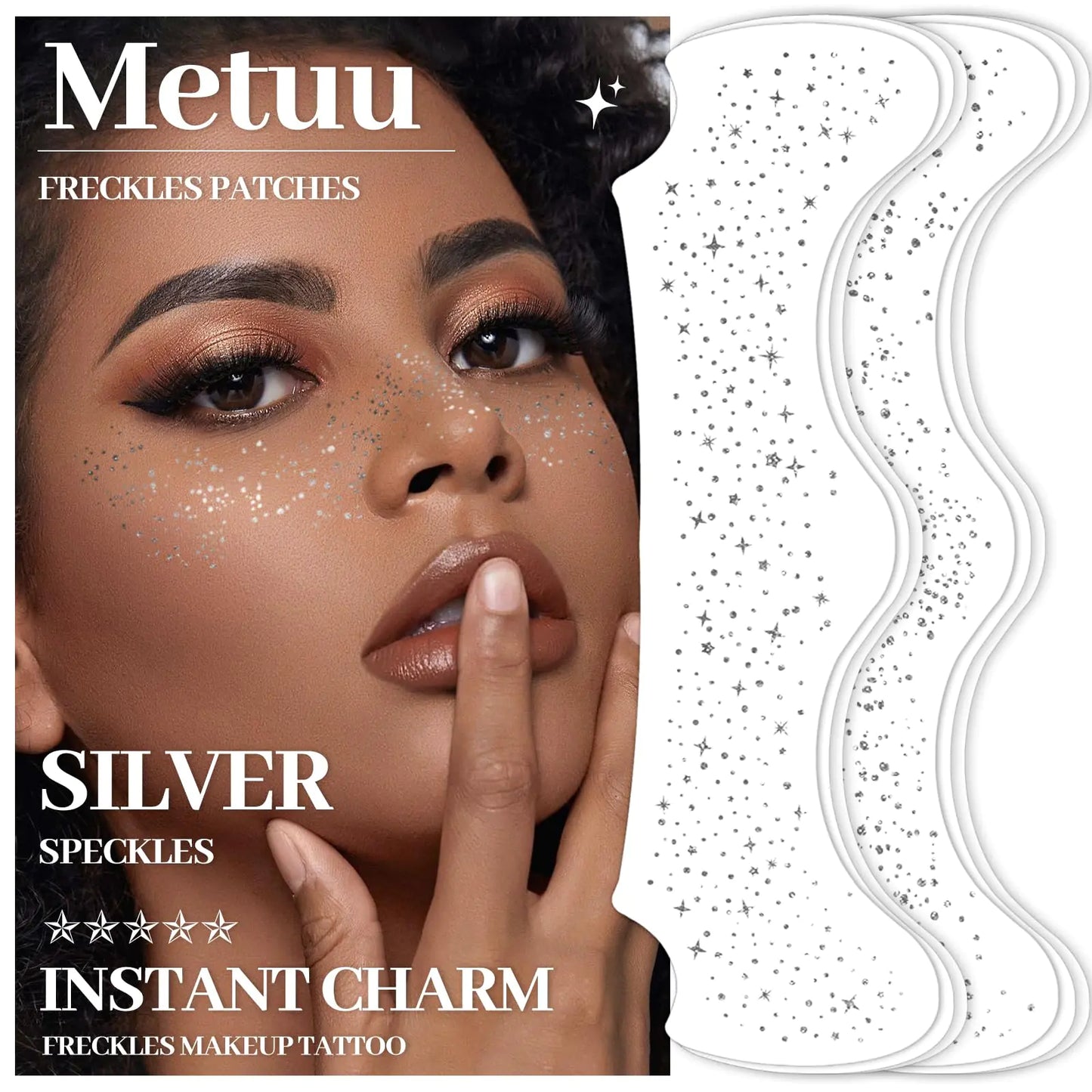 Silver Spark Freckle Tattoos 24PC