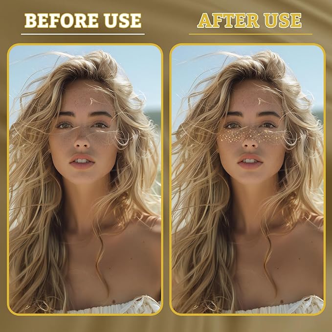 Gold Star Glitter Freckles Tattoos