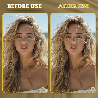 Gold Star Glitter Freckles Tattoos