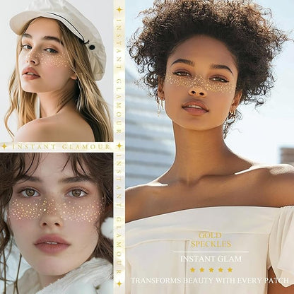 Gold Star Glitter Freckles Tattoos