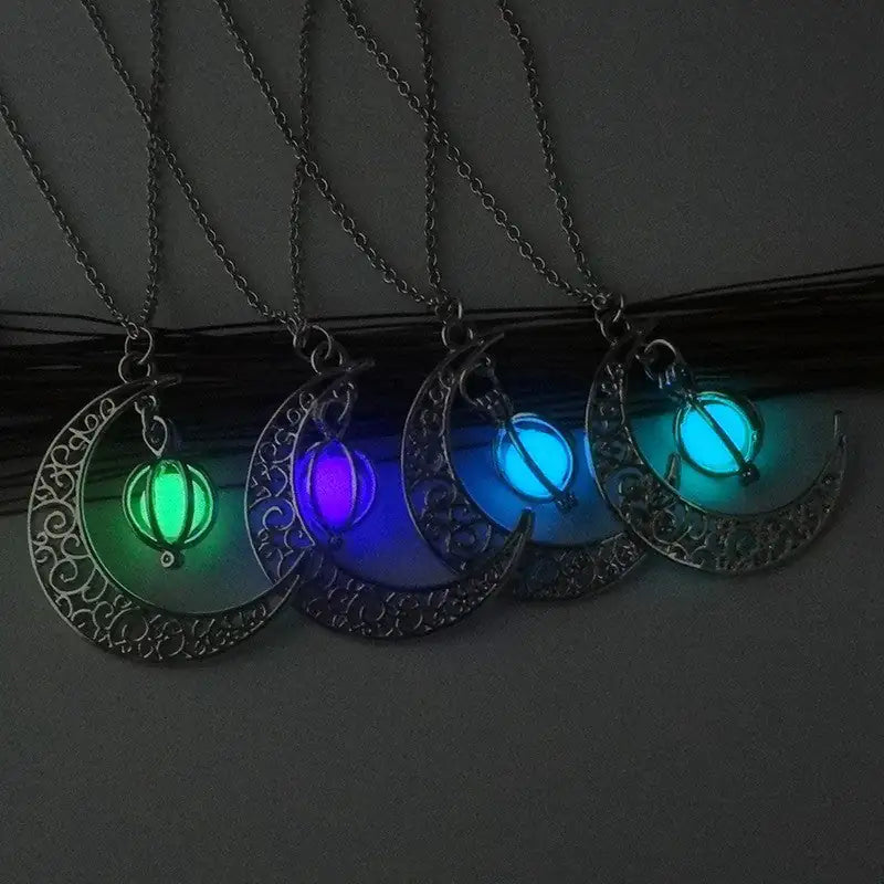 Luminous Moon Charm Necklace