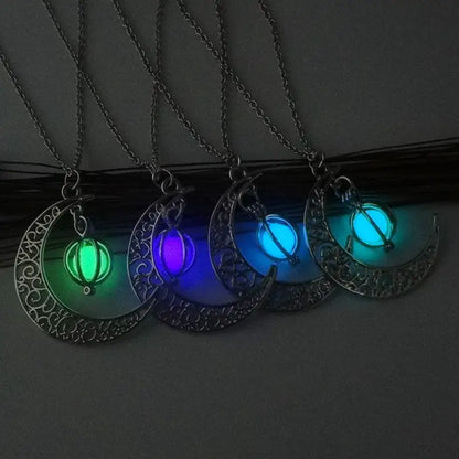 Luminous Moon Charm Necklace