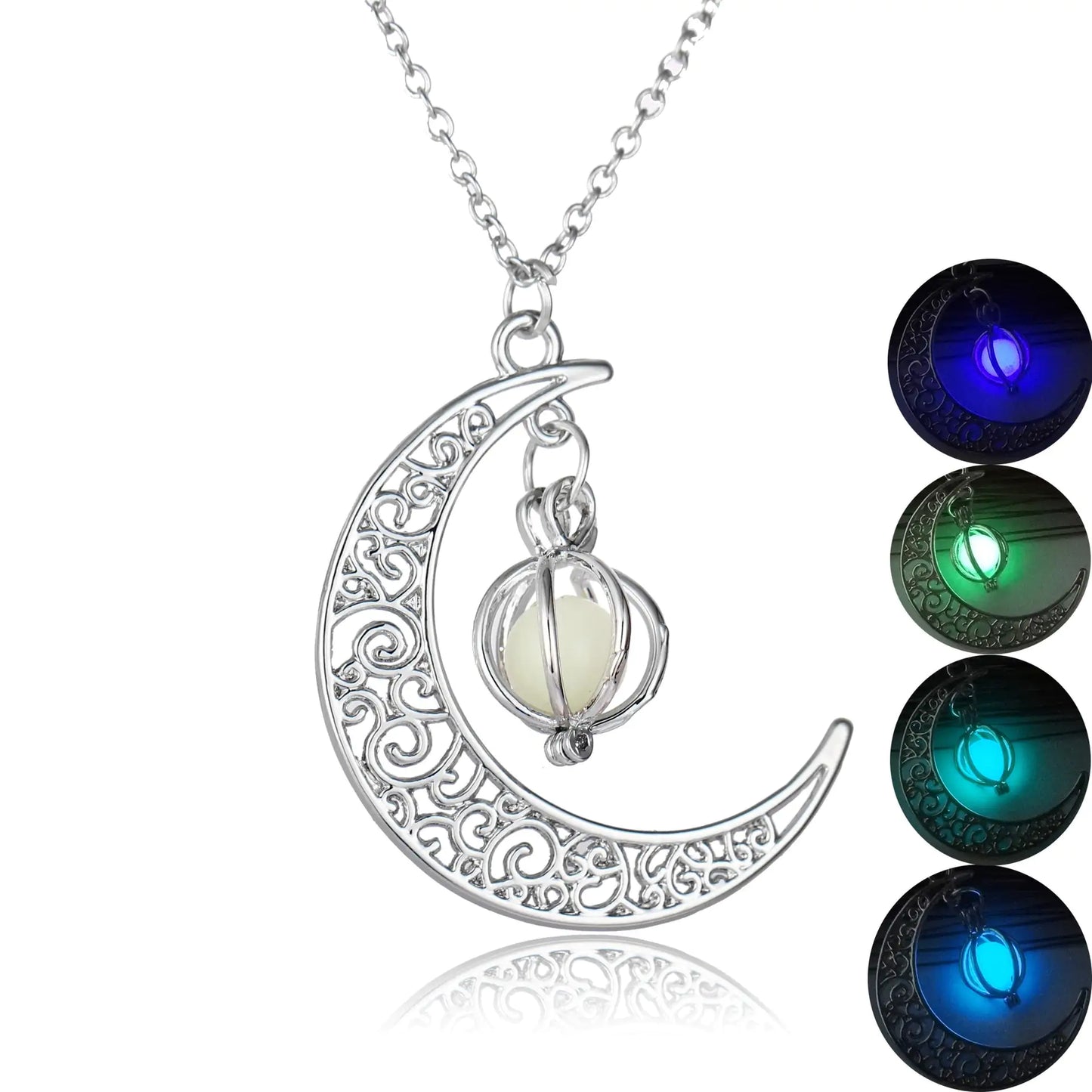 Luminous Moon Charm Necklace