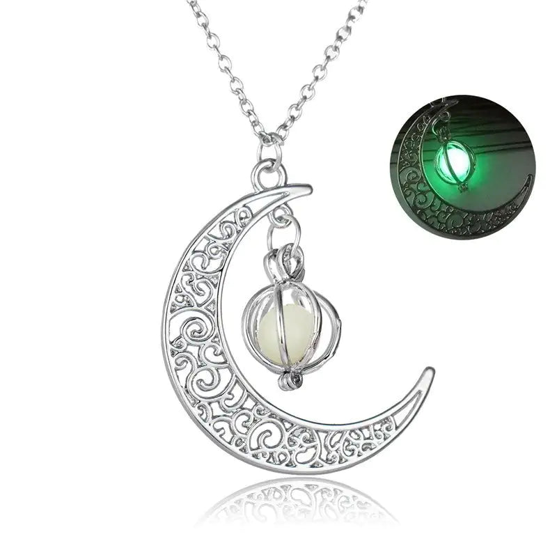 Luminous Moon Charm Necklace